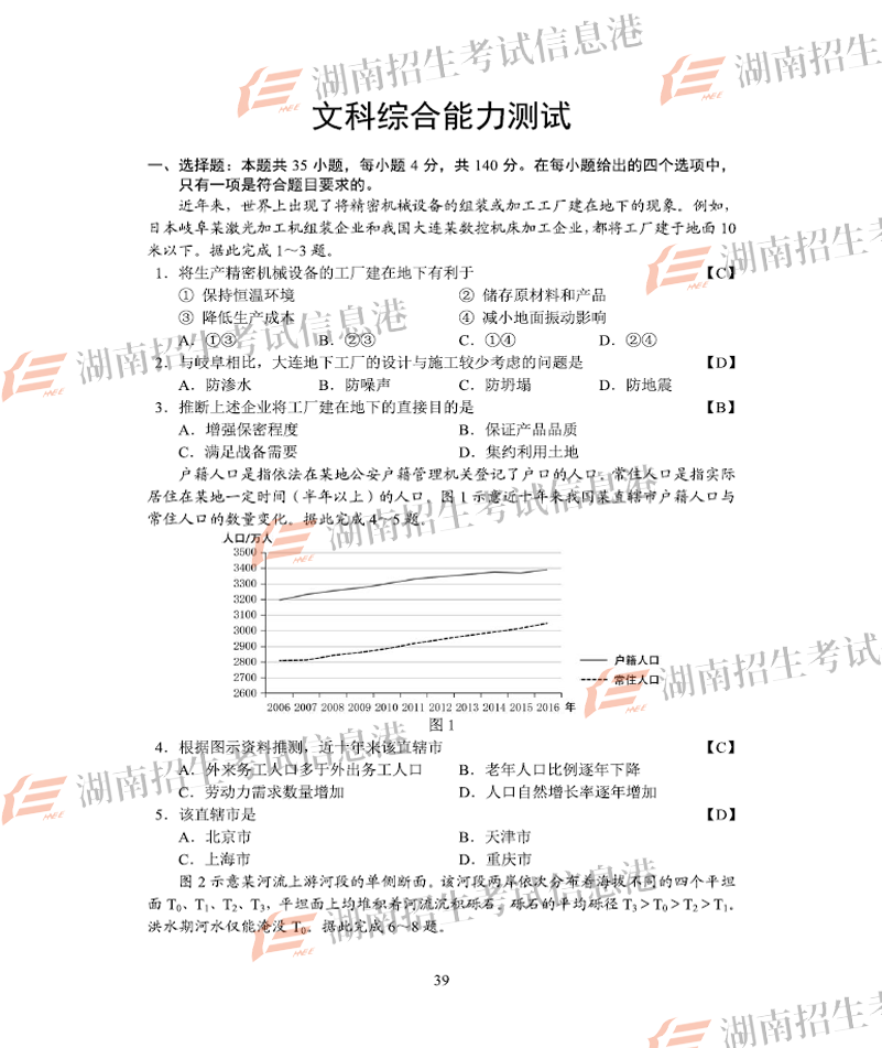 2018年山西高考文綜試題